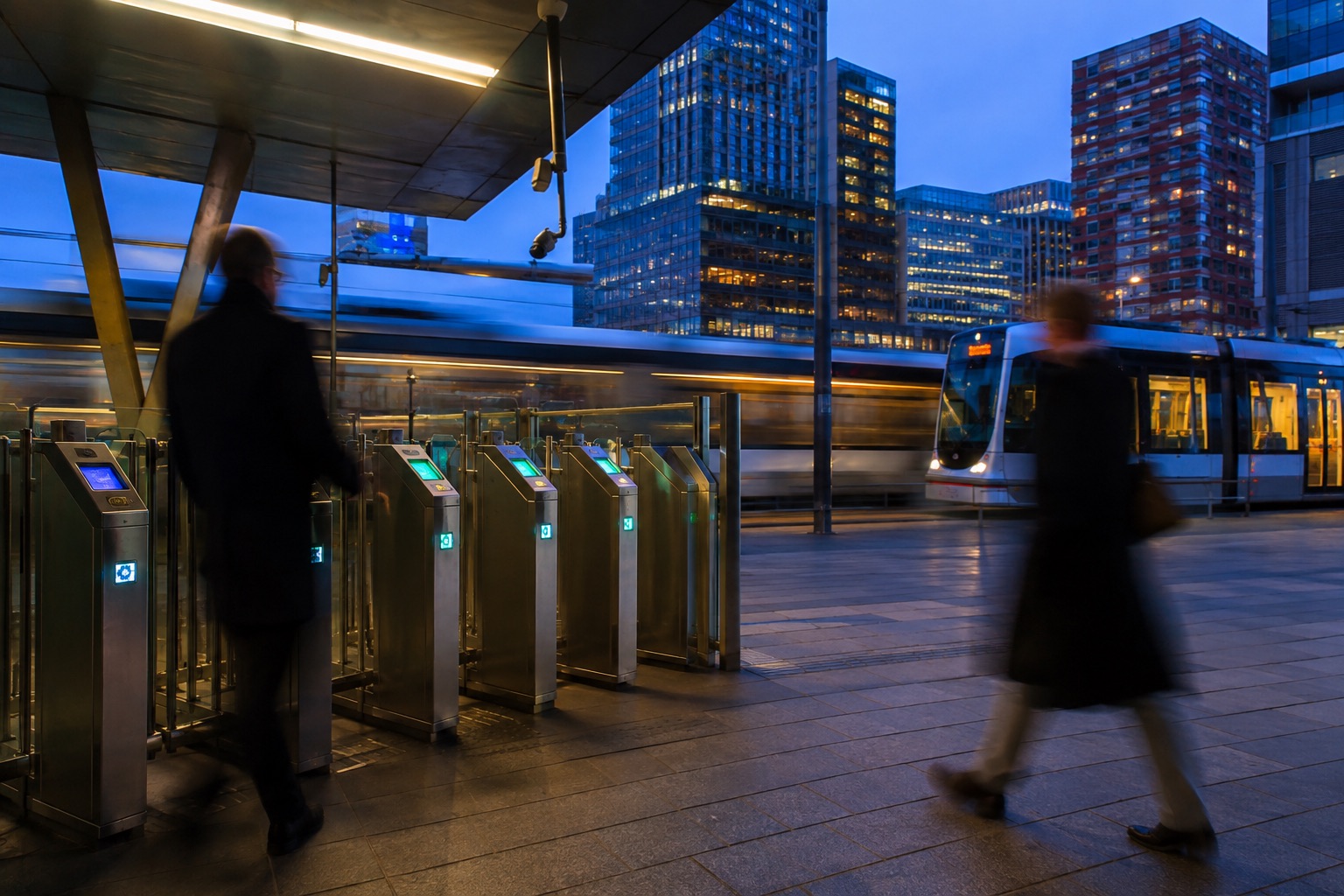 Redactionele illustratie van een Rotterdamse metro- en tramomgeving